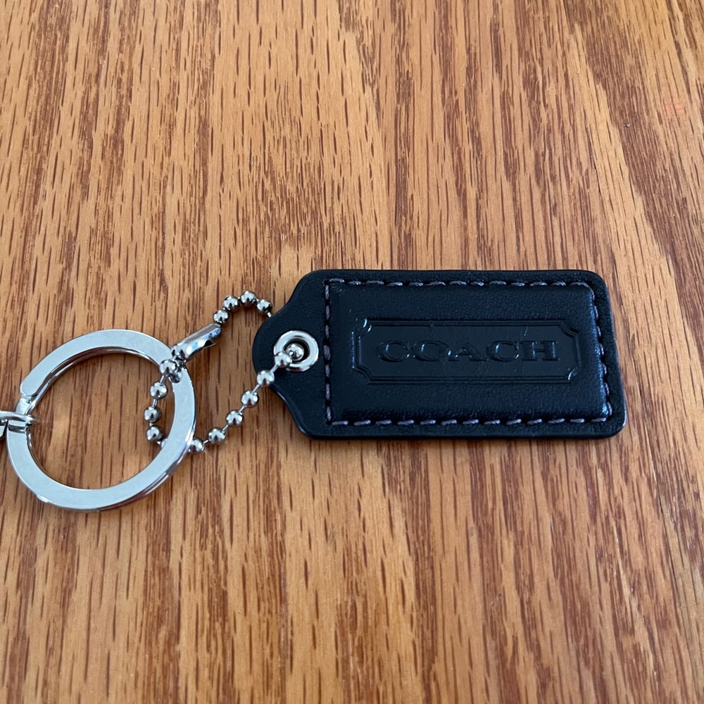 Coach Black and Silver Leather Key Holder - Picture 2 of 3